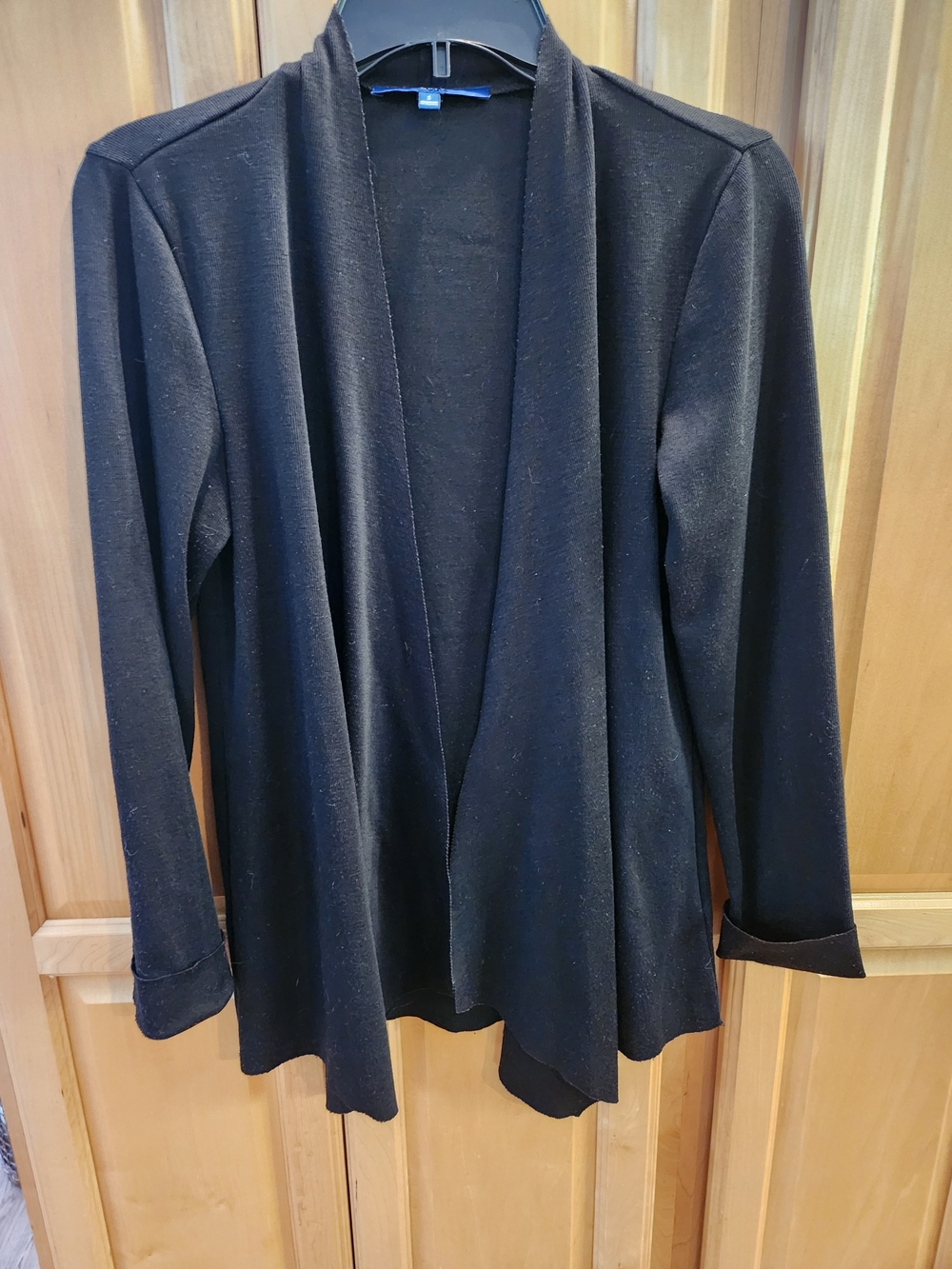 Apt. 9 Black Open-Front Draped Cardigan